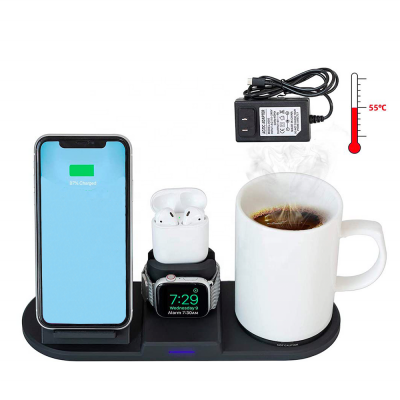 Wireless Charger Station Wireless Charger Dock with 131F/55C Mug Compare for AirPods Pro/iWatch/iPhone 11 Pro/XR/Xs Max/X