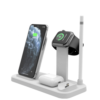 4in1 Qi Wireless Charger Fast Charging Dock Stand For Airpods Apple Watch iPhone