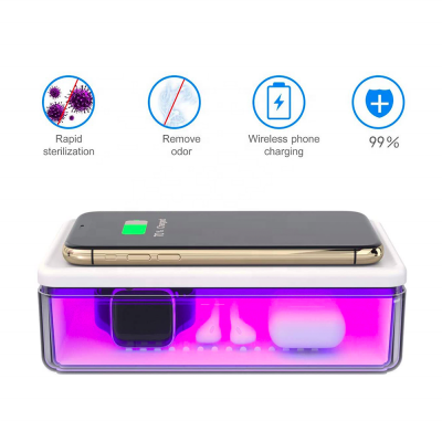 Portable UV Lights Sanitizer Wireless Charger for Mobile Phone QI Wireless Charging Sterilizer Cleaner Box Disinfector 7.5W 10W